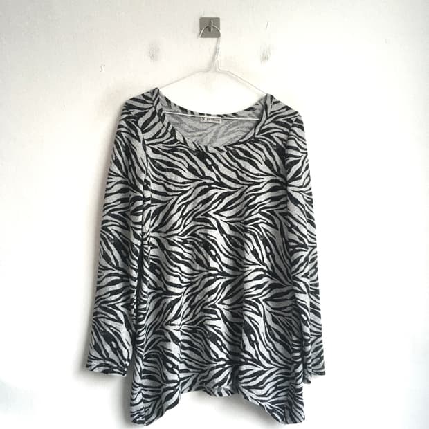 일본빈티지 레오파드 기모 롱 슬리브