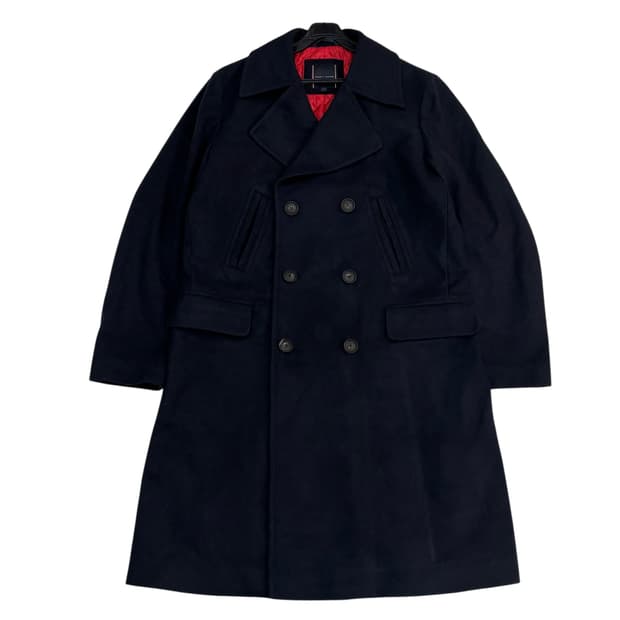 타미힐피거 네이비 버진 울 더블 코트