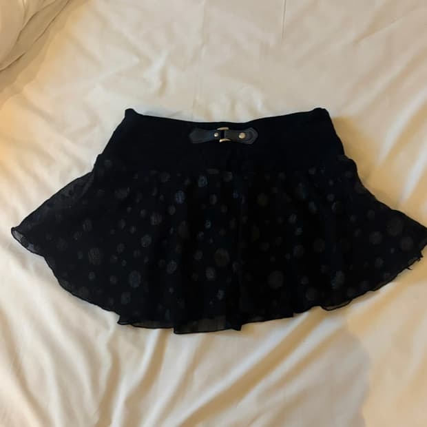빈티지 갸루 펑크 와투케 도트 무늬 로우라이즈 스커트