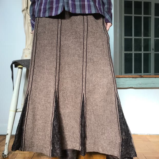 vintage wool lace skirt (26inch)