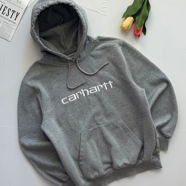 칼하트 WIP 스펠 로고 후드티