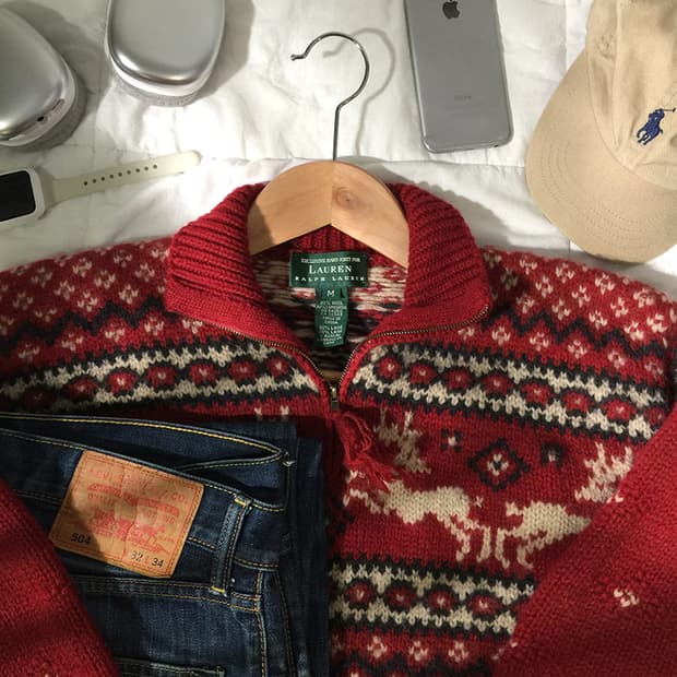 (WOMAN) 폴로랄프로렌 반집업 스웨터 XL 