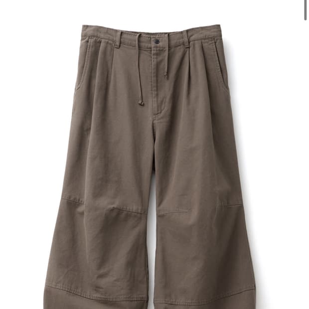 해칭룸 Volume Pants Oxford Washed Dark Beig