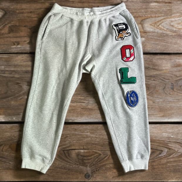 폴로랄프로렌 아플리케 스펠 아웃 로고 스웻팬츠