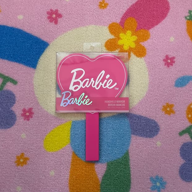 [새상품] 바비 하트 거울 핑크 손거울
