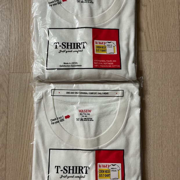 WASEW CREW NECK S/S T-SHIRT XL 2장 일괄판매