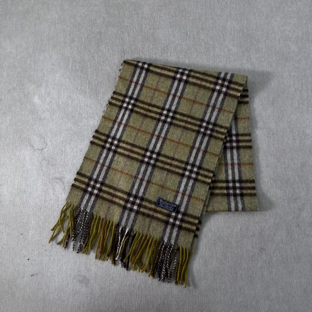 버버리 노바체크 램스울 그린 머플러