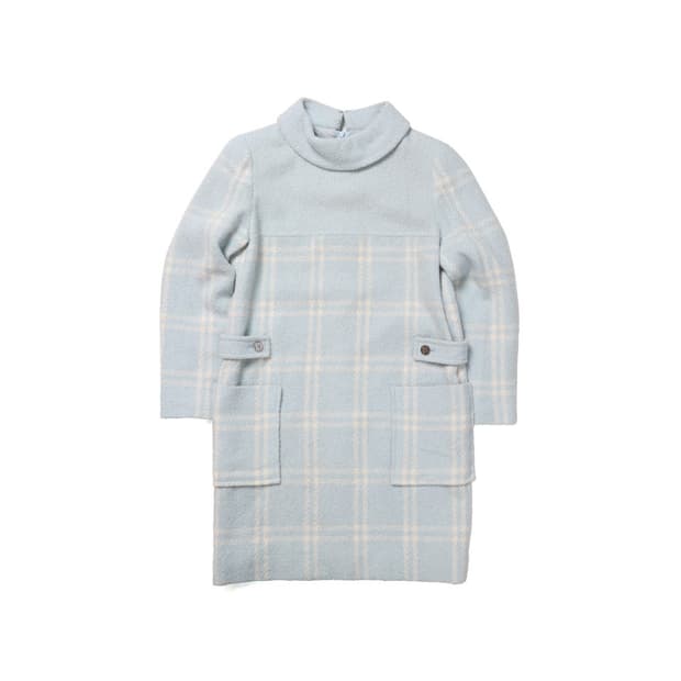 꾸레쥬 Courreges Mohair Wool Check Dress 
