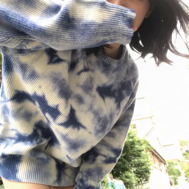 스투시 핸드 타이다이 헤비 게이지 니트