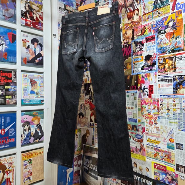 JPN 에드윈 512 흑청 데님 팬츠
