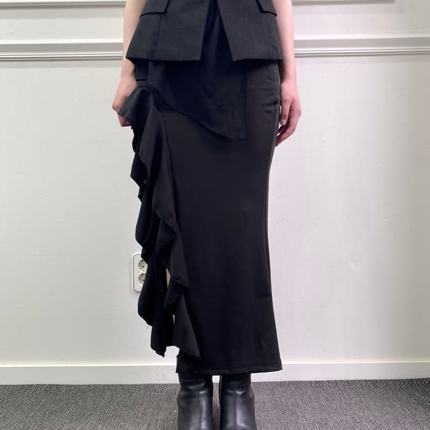 Minimal Mood Lace Detail Black Skirts
