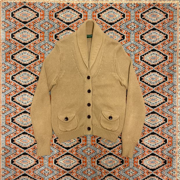 빈폴 레이디스 베이지 카라 짜임 가디건 여성90