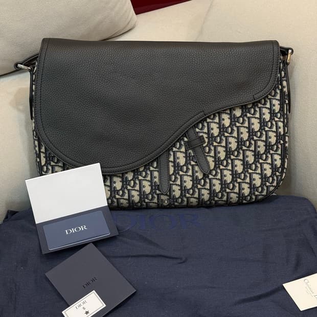 [새상품급] 디올 오블리크 새들 메신저백 라지