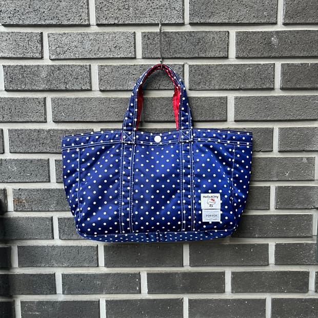 Porter x Hello kitty 포터x헬로키티 도트 토트백 블루