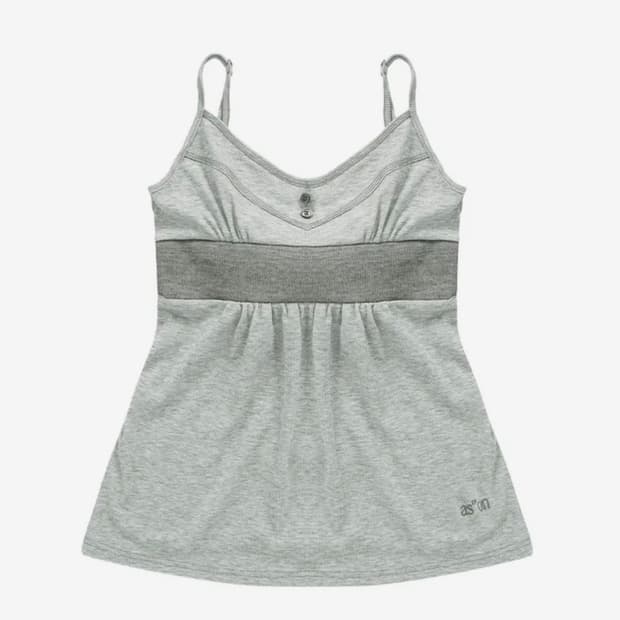 애즈온 백 리본 슬리브리스 그레이