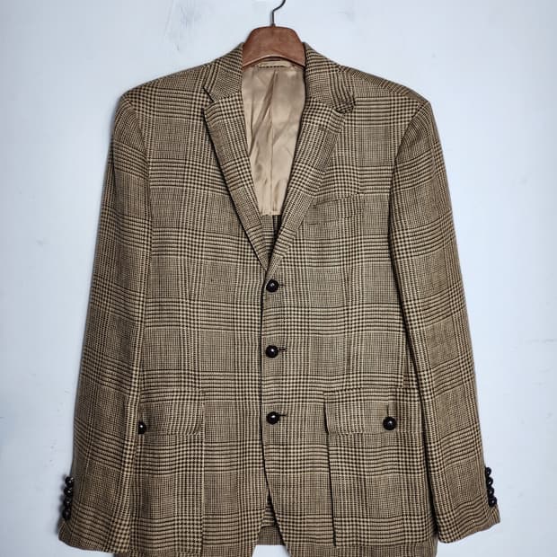 폴로 랄프로렌 브라운 글렌체크 블레이저 자켓