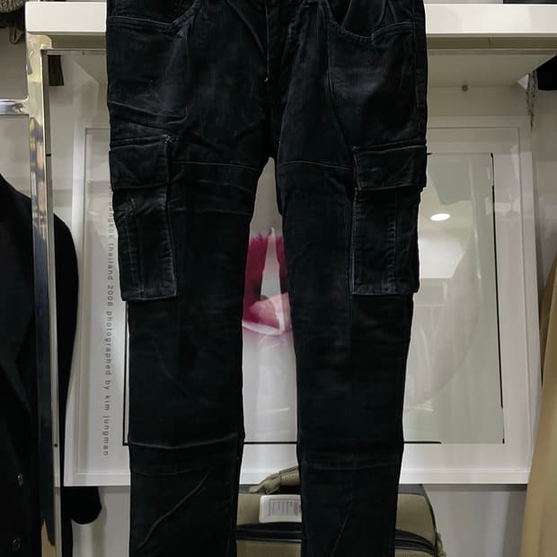 폴로랄프로렌/블랙 코듀로이 카고조거팬츠(30“)