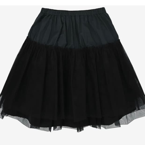 노컨텐츠 메쉬 플레어 스커트