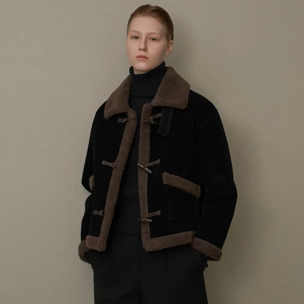 라퍼지 포 우먼 여성 무스탕 점퍼 블랙 M