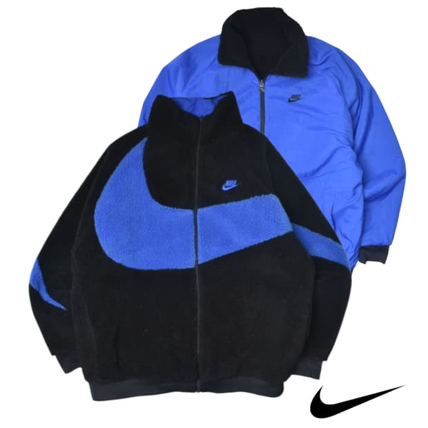 나이키 빅로고 쉐르파 리버시블 양면 후리스 플리스 집업 3XL N0780