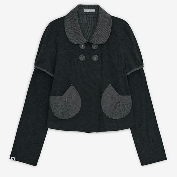 허그유어스킨 디테쳐블 라운드 자켓 (블랙)