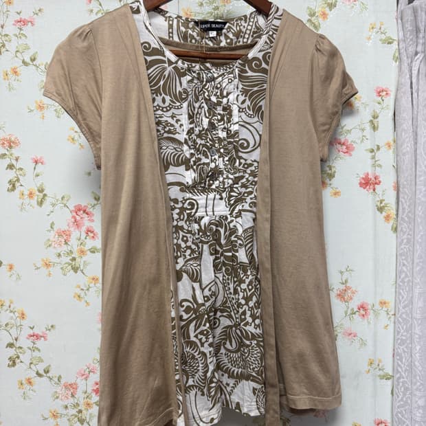 반팔 오픈 레이어드 반팔