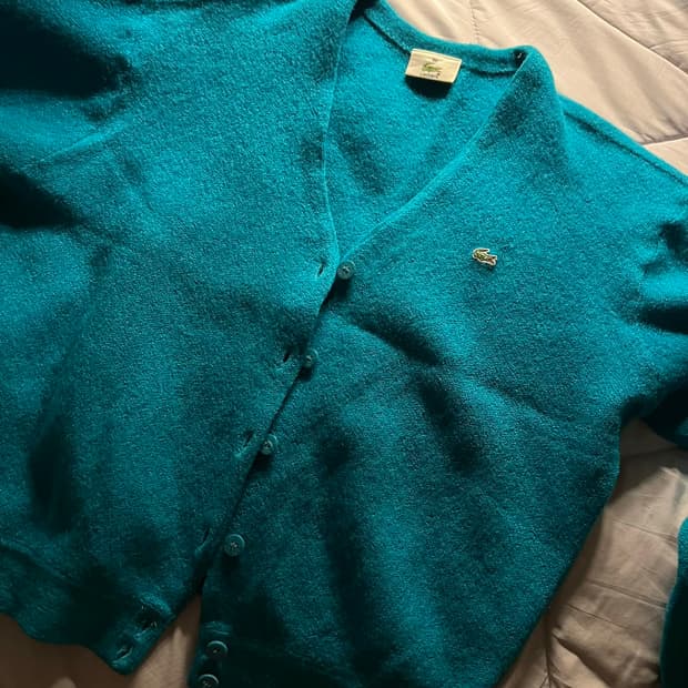 라코스테 청록 가디건