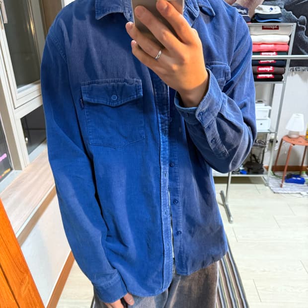 슈프림 코듀로이 블루 셔츠