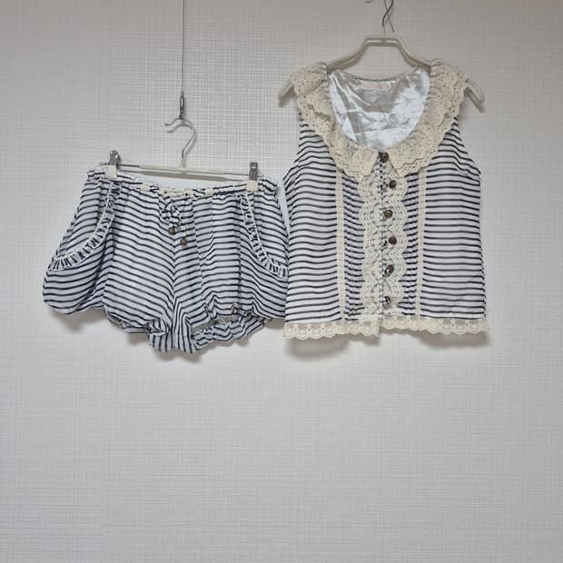 리즈리사 수선템 블루 스트라이프 셋업