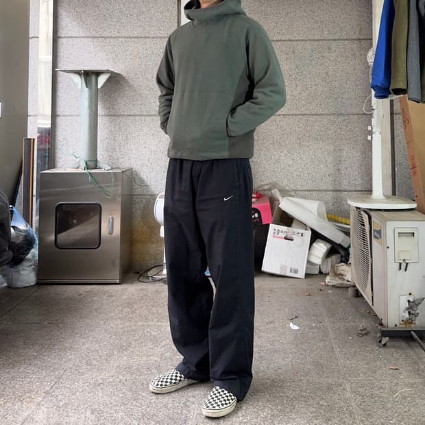 GU JPN 배색 플리스 후드티