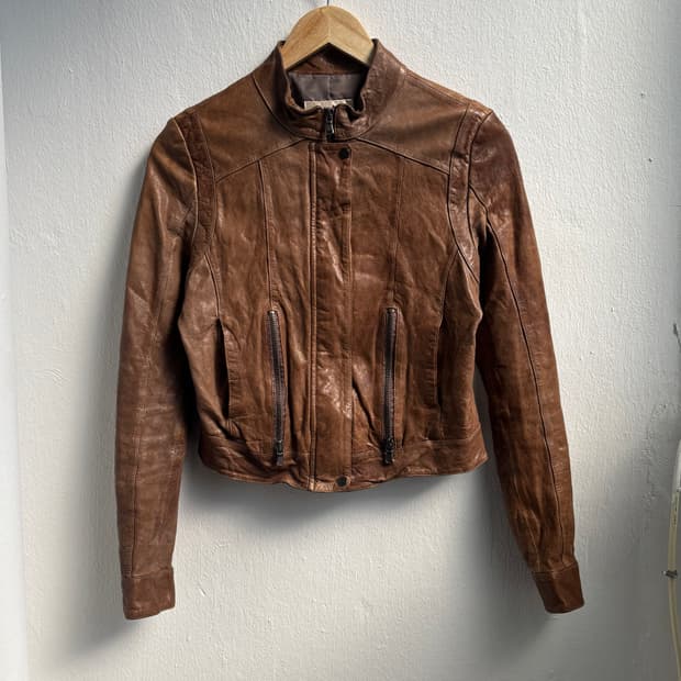 Vintage Brown Leather Jacket 