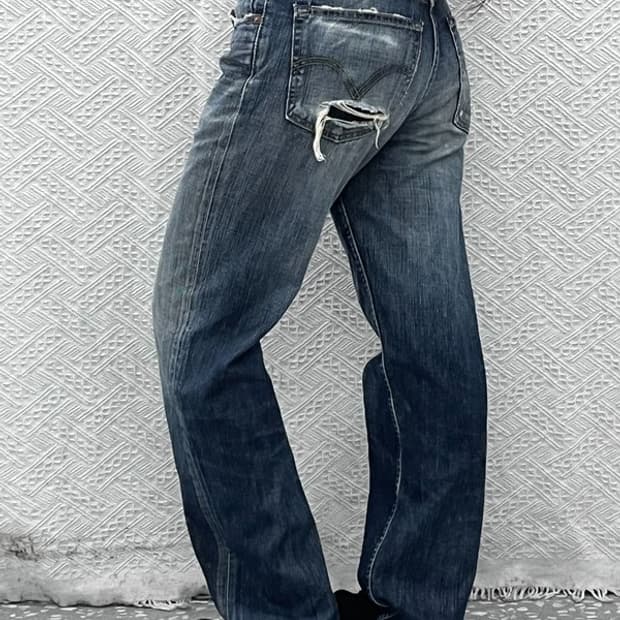 리바이스 빈티지 일본판 데미지 아메카지 데님팬츠 31인치 C10366