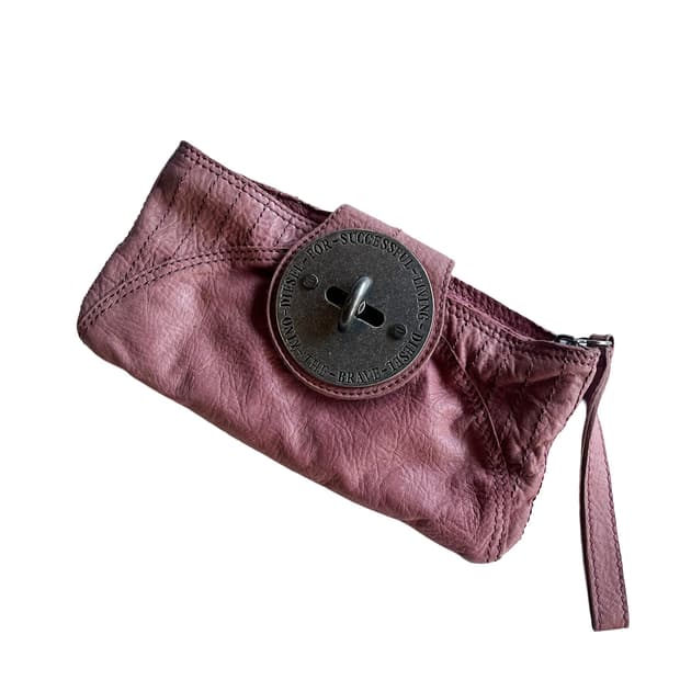 DIESEL rose leather clutch
