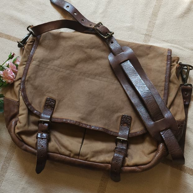 폴로 더블알엘 가방 캔버스 레더 메신져백 F