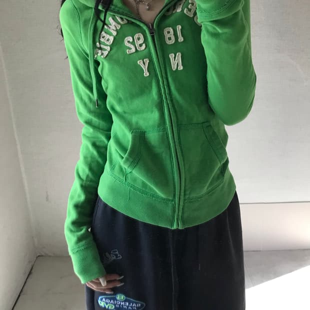 아베크롬비 라이트그린 슬림핏 후드집업