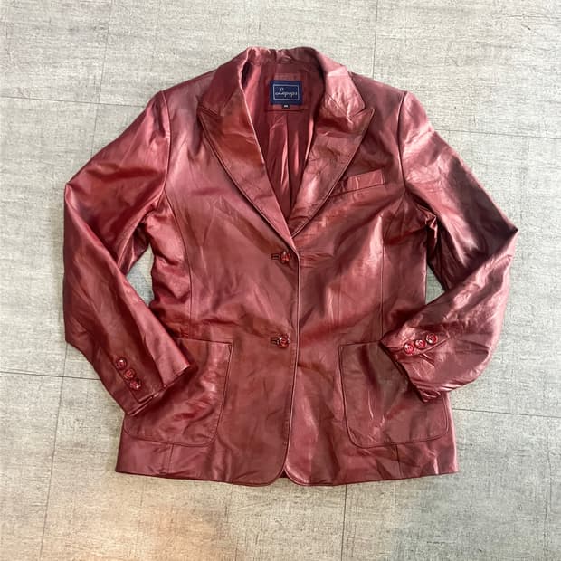 일본빈티지 Lepopc 핀터깔y2k 양가죽스트 레더자켓