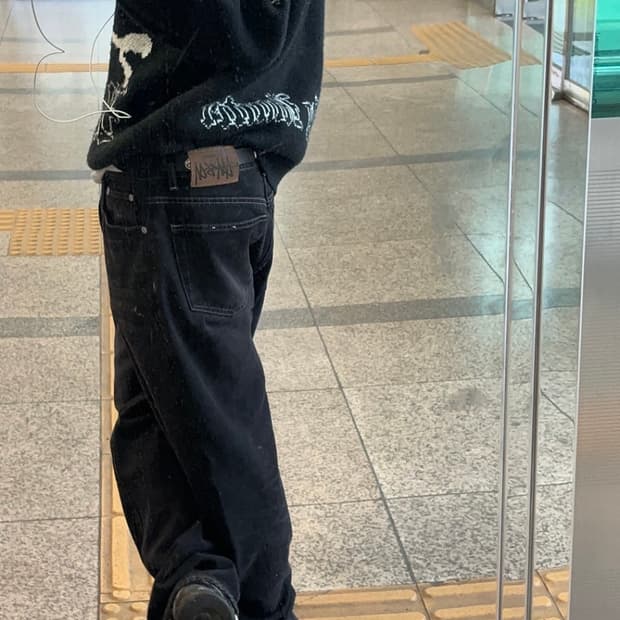 스투시 빅올진 빈티지 워시 블랙 30