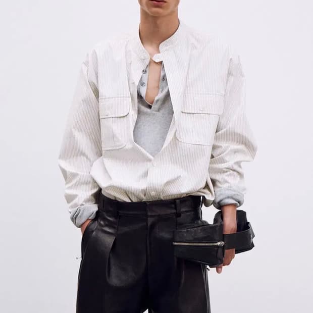 렉토 24S/S 파비오 멀티스트라이프 차이나카라 셔츠