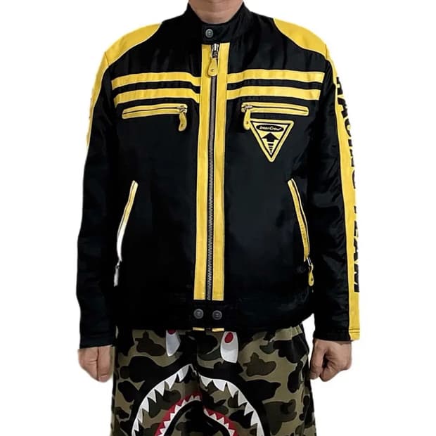 인터크루  레이싱 바람막이 나일론 바이커자켓