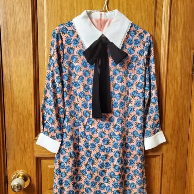 빈티지 블루로즈 원피스