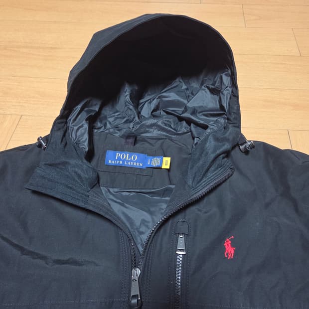 랄프로렌 폴로 블랙 후드 바람막이 L