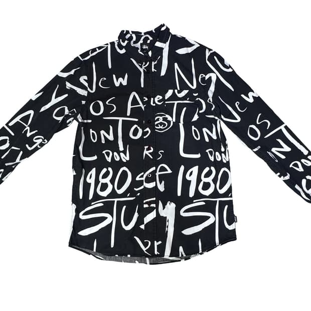 빈티지 00s 올드스투시 스투시 STUSSY 타이포그래피 셔츠 L