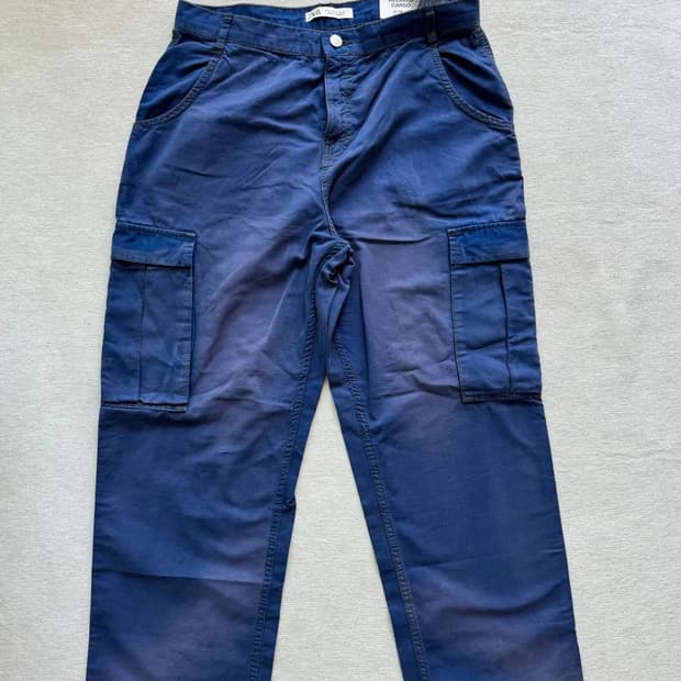 자라 카고 브러쉬 워싱 팬츠