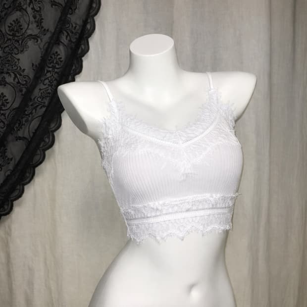 체리퀴리 레이스 브라탑 화이트/핑크/소라/네이비 쓰리타임즈포어링애즈온갸루