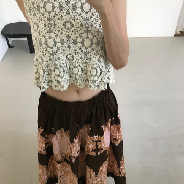 vintage grey lace sleeveless