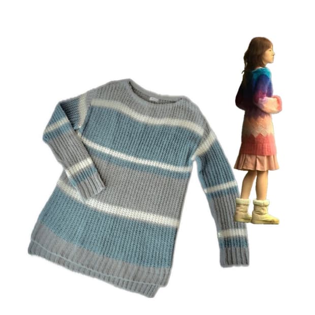 Skyblue boat neck Long knit