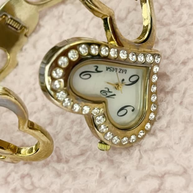 리즈리사 히메갸루 오네갸루 하트 큐빅 시계 뱅글 팔찌