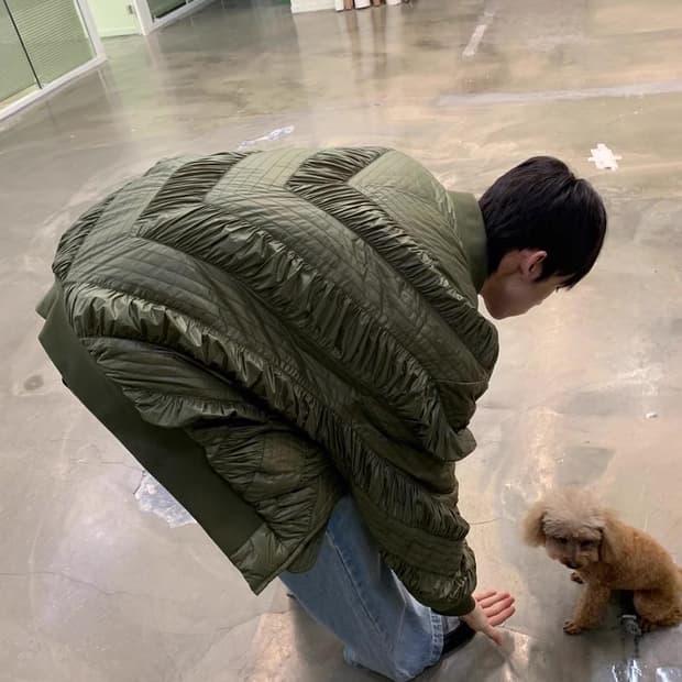 NEVERSEEZ  누빔 퀄팅 블루종 봄버자켓