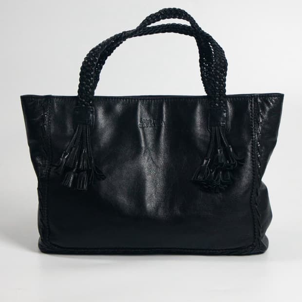 장폴 고티에 블랙 레더 숄더백