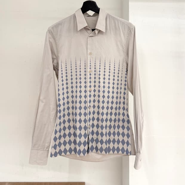 보테가 베네타 웜그레이 다이아몬드 패턴 셔츠